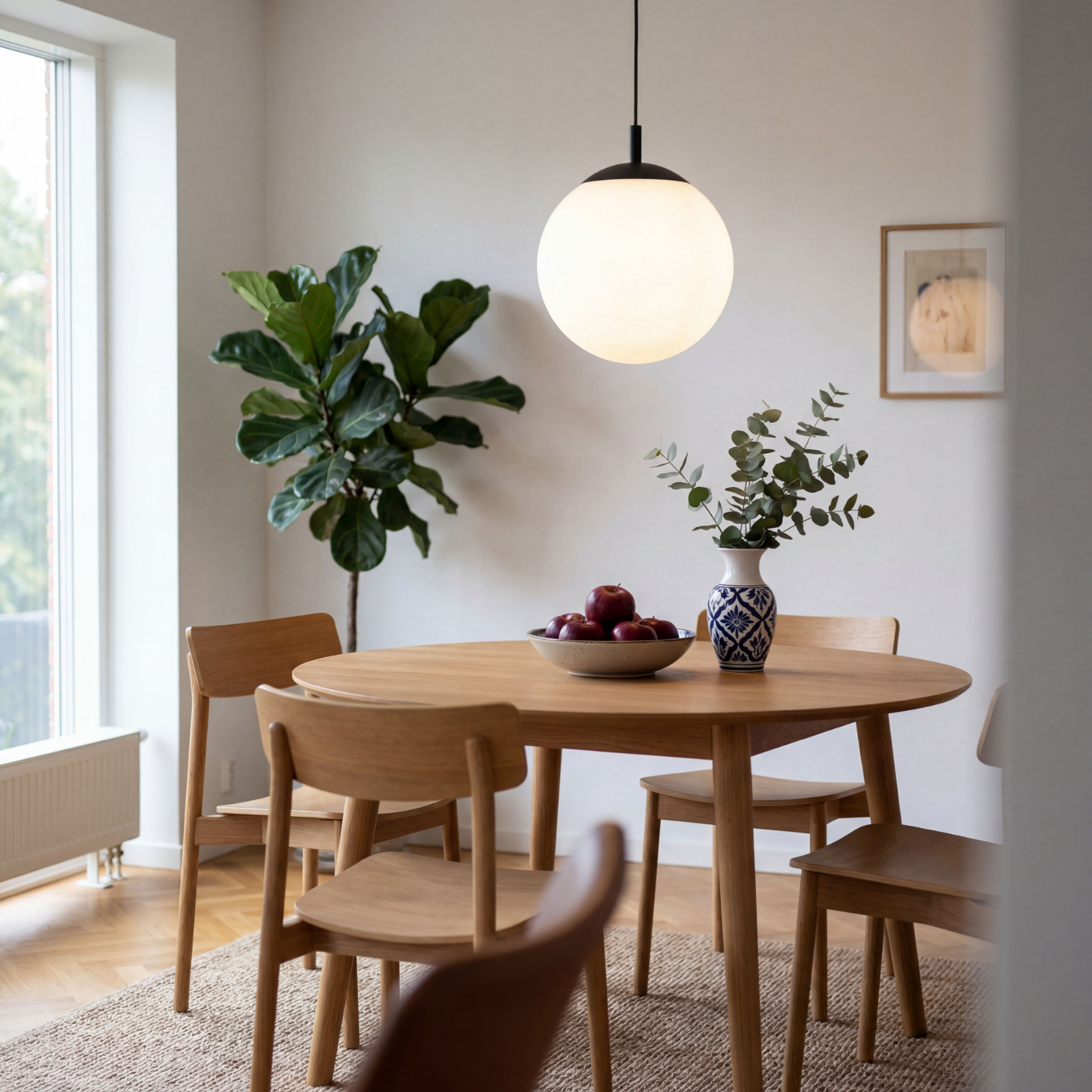 Esme Pendant Light White Glass Globe