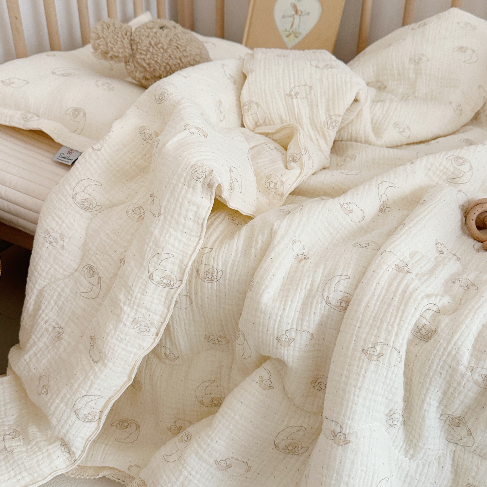 Ins Style Floral Pure Cotton Summer Quilt Class A Double Layer Yarn