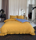 Washed Cotton Bedding Set - Breathable Bed Sheets - Ohra