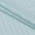 Striped Cotton Satin Duvet Cover Set - Celestial Blue