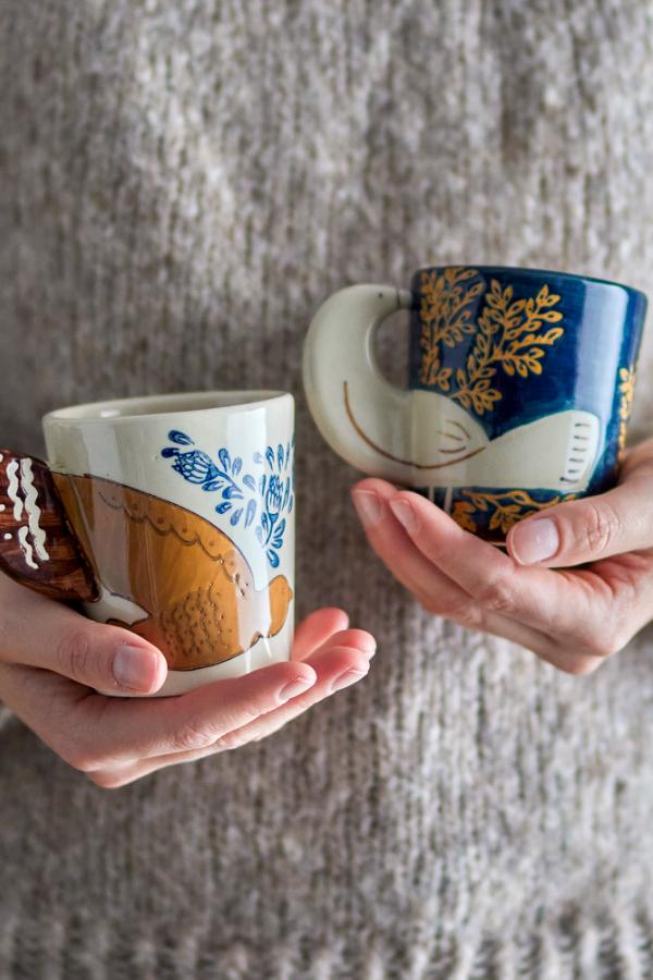 Hezha Cup, Blue, Stoneware