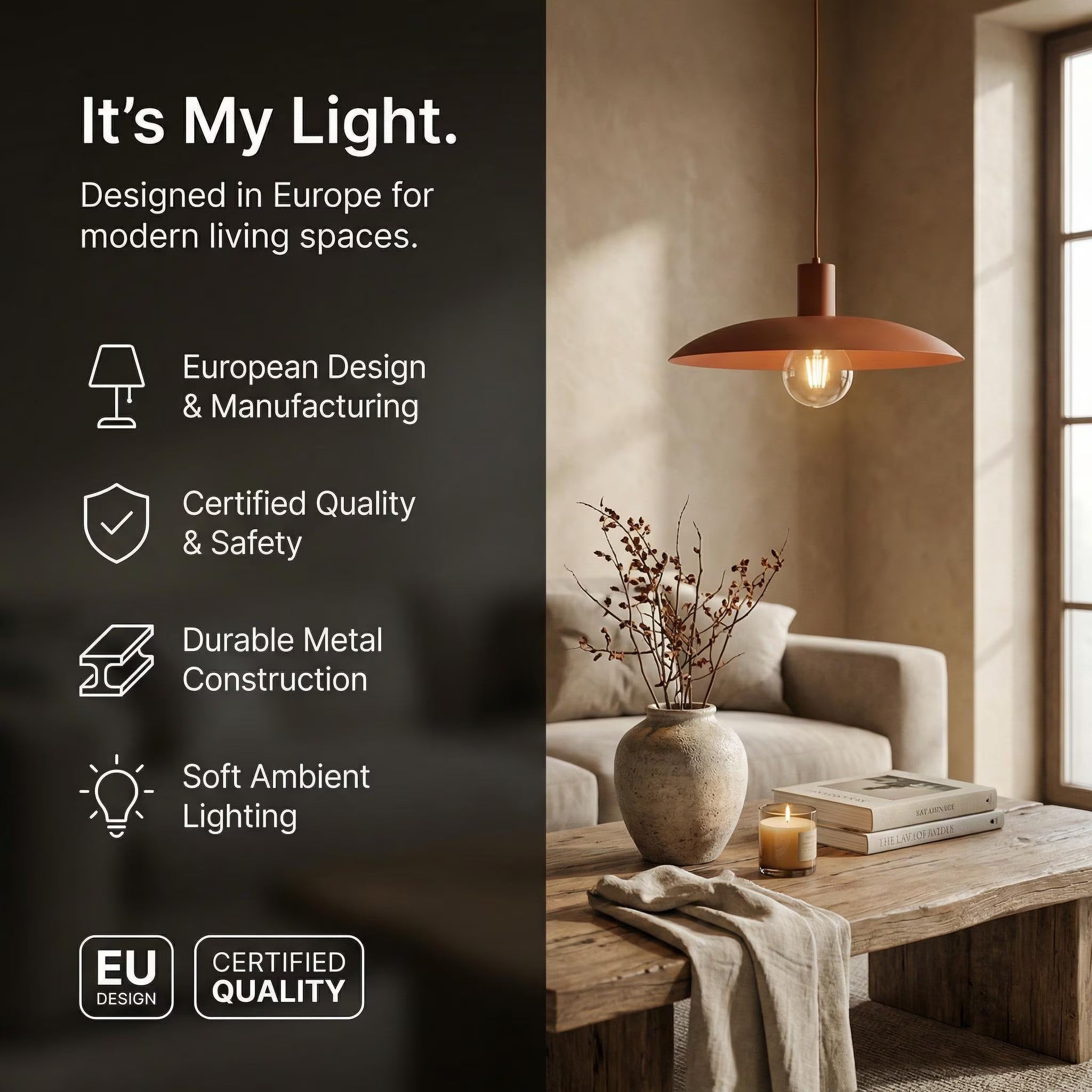 Astra Pendant Light – Brown Dome