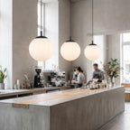 Esme Pendant Light White Glass Globe