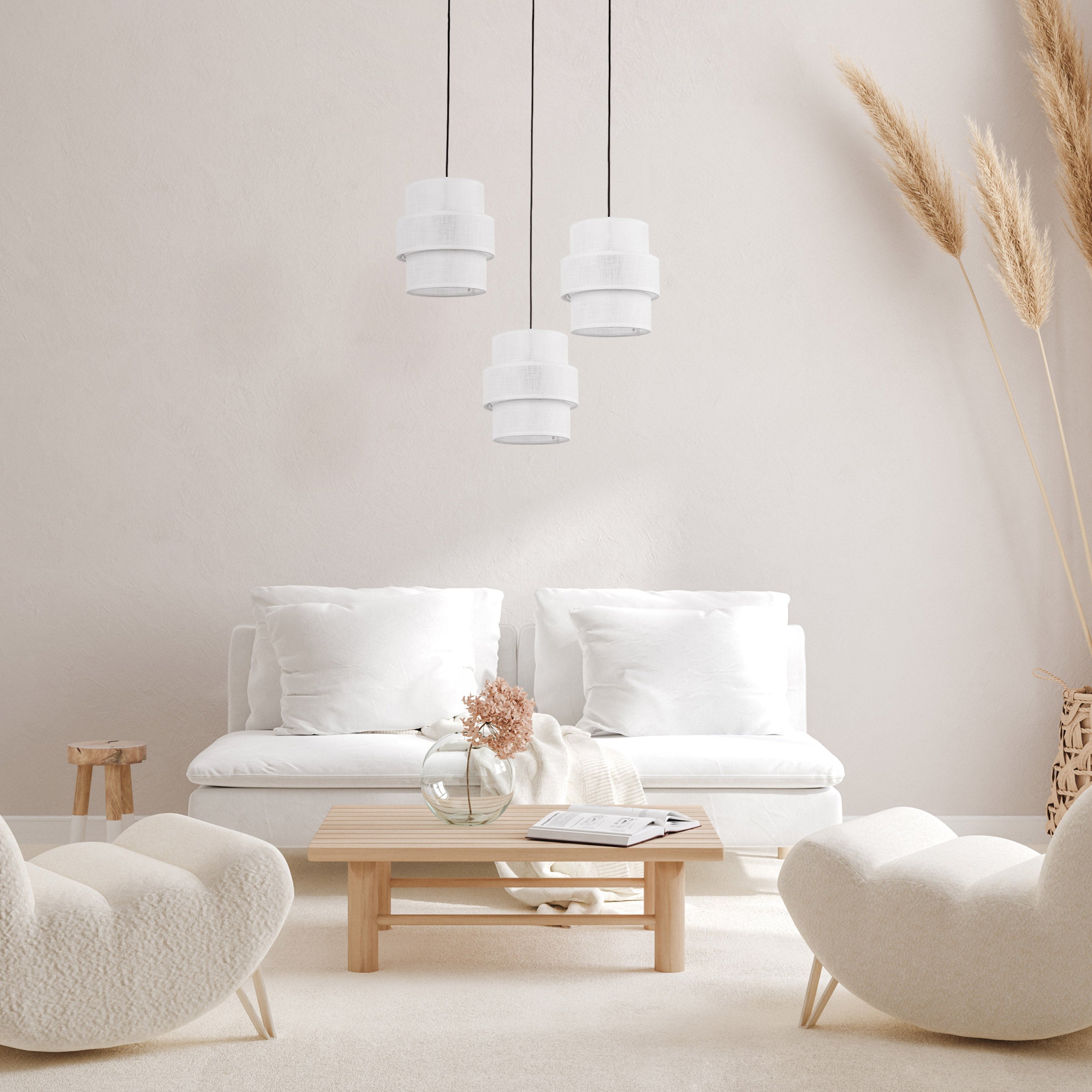 Calisto Rattan Pendant Light – White