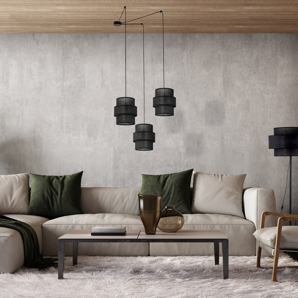 Calisto Rattan Pendant Light – Black