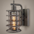 Wire Cage wall sconce, straight-on studio view